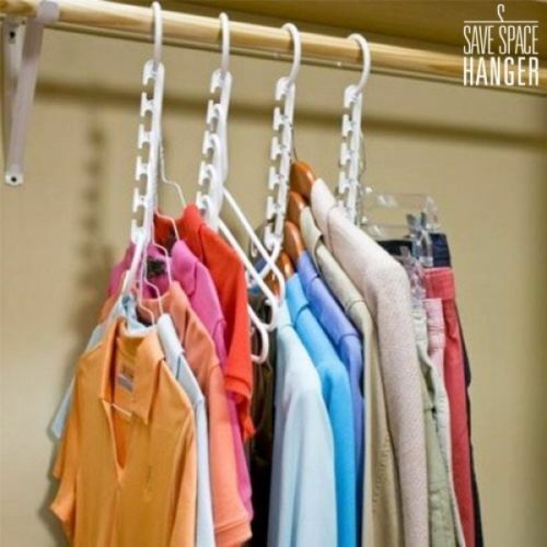 8 x Multi Hangers Clothes Hangers Space Saving Multifunction Hangers Space Saver Hangers - Picture 5 of 7
