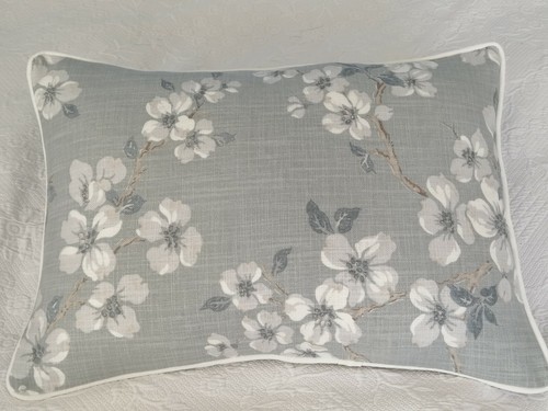 One New Season Laura Ashley Iona Slate Grey Fabric 16" Cushion Cover Piped White - Picture 5 of 7