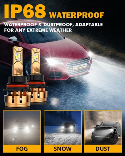AUXBEAM HB1 9004 LED Headlight Bulbs Kit White 6500K Hi/Lo Beam+Canbus Decoder - Bild 8 von 12