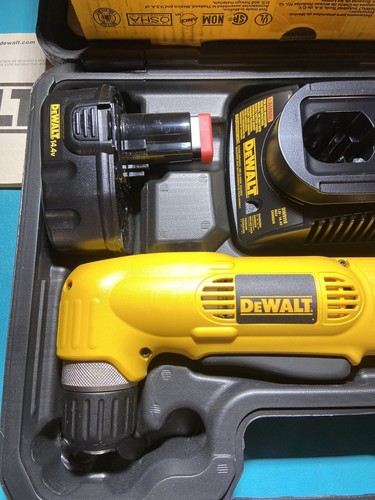 New Old Stock Dewalt Heavy Duty 14.4 3/8” Right Angle Drill Kit - DW966K-2 - Picture 3 of 5