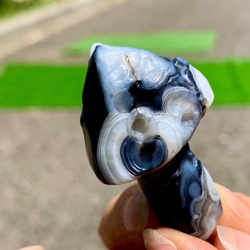 27G Top natural Gobi agate eye agate/stone carved mushroom Madagascar - Picture 18 of 24