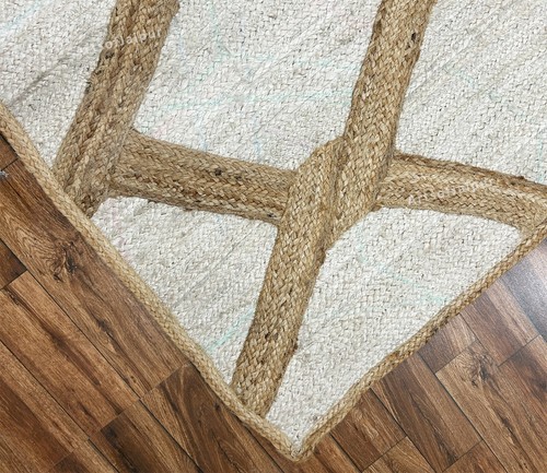 Jute Area Rug- Natural Jute Braided Handmade Rug Farmhouse Decor Jute Rug 5x7 Ft - Picture 6 of 9