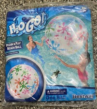 NEW Jumbo Beach Ball 48  Inflatable Wet Pool Toy Translucent Blue Green Orange