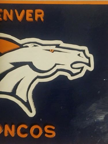 Denver Broncos Blue Orange 3D Wooden Sign Mancave NFL Broncos Fan Display Decor - Picture 4 of 8