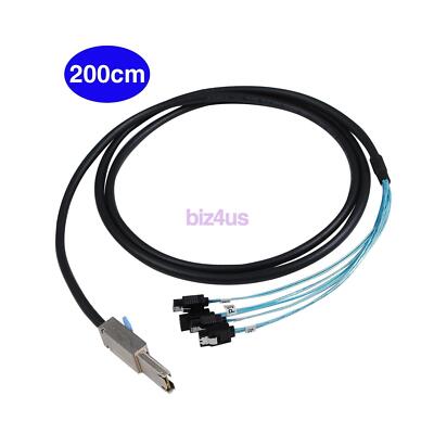 Mini-SAS SFF-8088 26P to 4 X SATA 7 Pin Cable - 2 Meter 2M 6.6ft