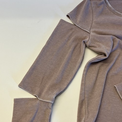 Chaser Womens Heliotrope Vented Shirttail Cutout Ribbed Stretchy Blouse Top S - Picture 12 of 15