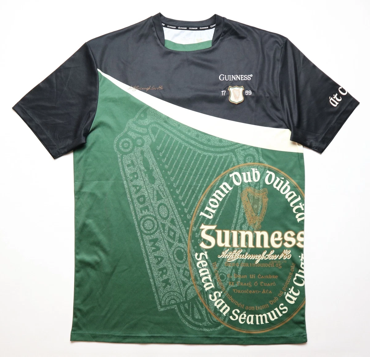 T-shirt Guinness Irish Label - Vert Bouteille - Logo Bière