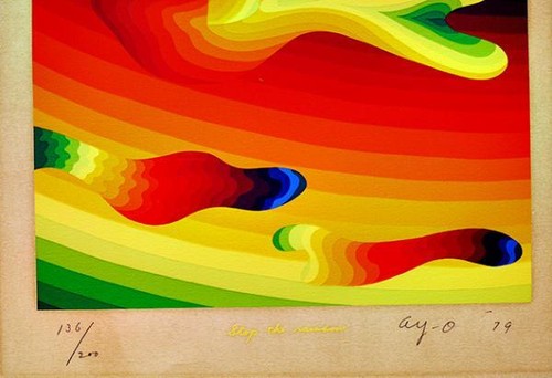 AY-O Rainbow Serie Siebdruck 1979 signierter Druck Japan Ed. 136/200 - Bild 3 von 12