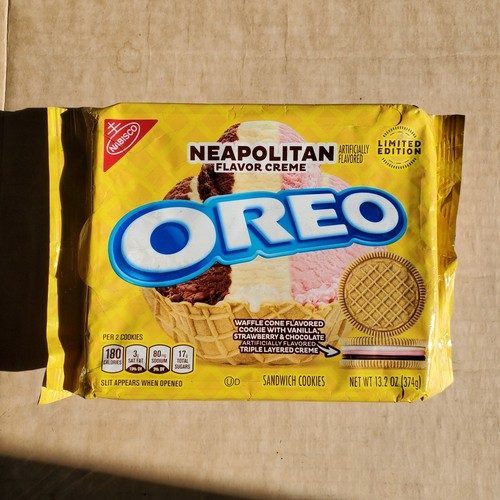 Oreo Cookies Neapolitan Creme with Waffle Cone Flavored Cookie LIMITED EDITION