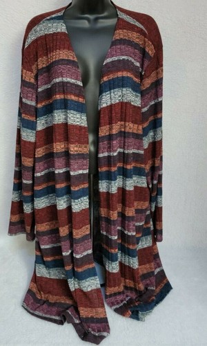 Apt 9 Womens Cardigan Sweater Shirt Top Blouse Size 4X Multicolor Striped NEW - Picture 11 of 12
