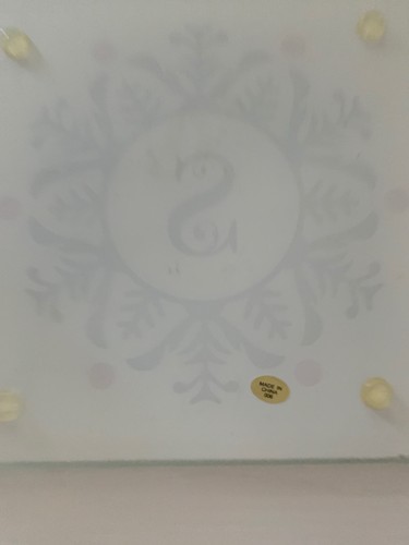NEW Glass Monogram 8" Square Trivet S Black Scroll Decorative Housewarming GIft - Picture 4 of 5
