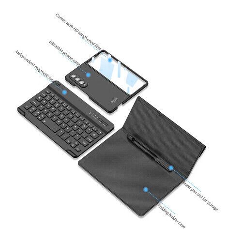 Für Samsung Galaxy Z Fold 5 4 3 5G Magnetische Leder Bluetooth Wireless Tastatur - Afbeelding 2 van 11