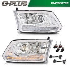 Faros proyectores LED DRL cromados transparentes aptos para Dodge Ram 2009-2012 con arnés
