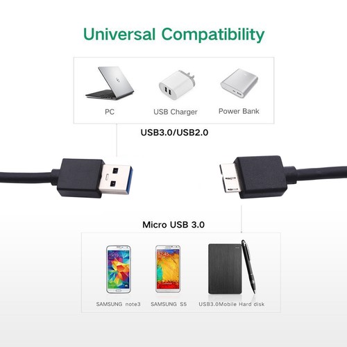 5X Micro USB 3.0 Cable High Speed Data SYNC For HDD Portable External Hard Drive - Picture 8 of 10