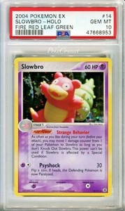 PSA 10 GEM MINT Pokemon SLOWBRO Holo Rare 2004 ex FireRed & LeafGreen #14/112