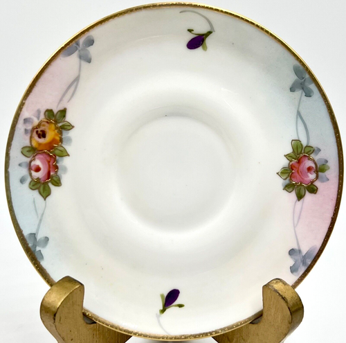 SET OF 6 LOVELY NIPPON FLORAL DEMITASSE CUPS & SAUCERS; MORIAGE; ROSES - Picture 5 of 21