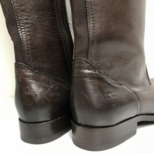Gr. 6,5 Frye Damen Melissa Over-the-Knee Stiefel dunkelbraunes Leder Neu ohne Etikett - Bild 4 von 12