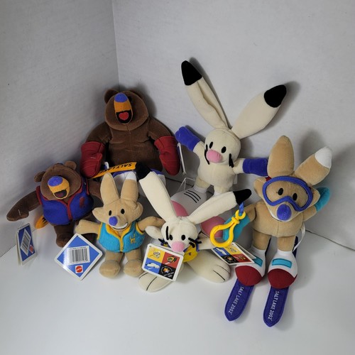 6 etiquetas Mattel de conejo polvo zorro cobre oso carbón peluche Salt Lake 2002 Juegos Olímpicos - Imagen 4 de 22
