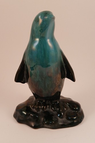 Vintage Blue Mountain Keramik Pinguin Figur türkis Tropfglasur Keramikkunst - Bild 1 von 11