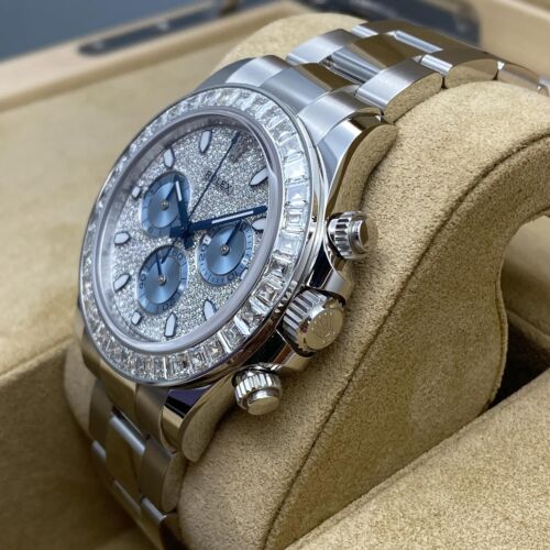 Rolex Daytona 40mm Platine Diamants Pavé Cadran Automatique Montre 116576TBR - Photo 4 sur 8