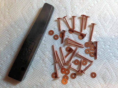 #14 SETTER & 20-pc Assortment of Size 14 Solid Copper Rivets_Burrs_1/2"_3/4"_1" - Picture 2 of 2