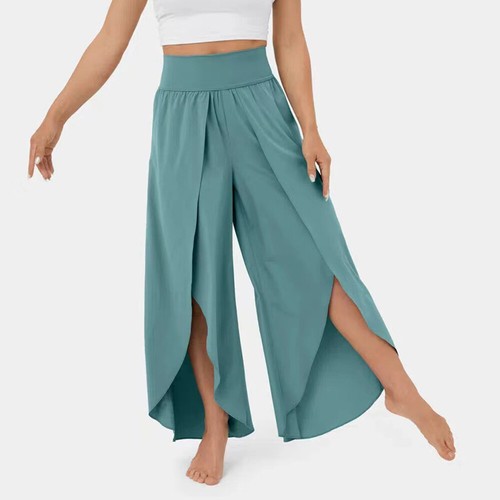 Damen Yaga Gym Pfannen Palazzo Sportswear Fitness lange lockere Freizeithose ❥ - Bild 5 von 9