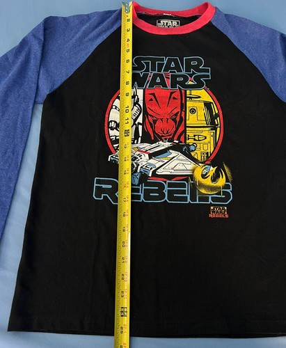 Disney Star Wars Rebels Long Sleeve Black & Blue Large T-Shirt - New With Tags - Picture 3 of 7
