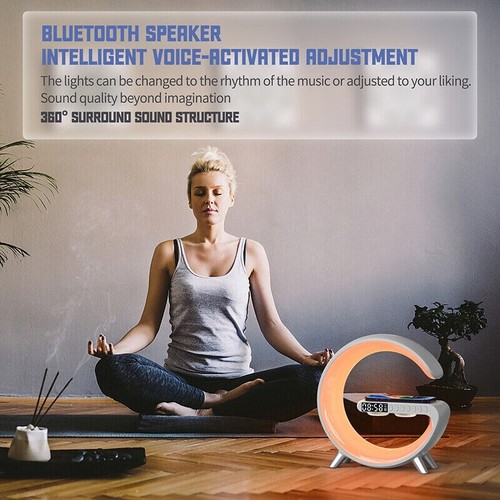 Mooncave Light Wireless Charger And Speaker With Clock - Picture 7 of 8