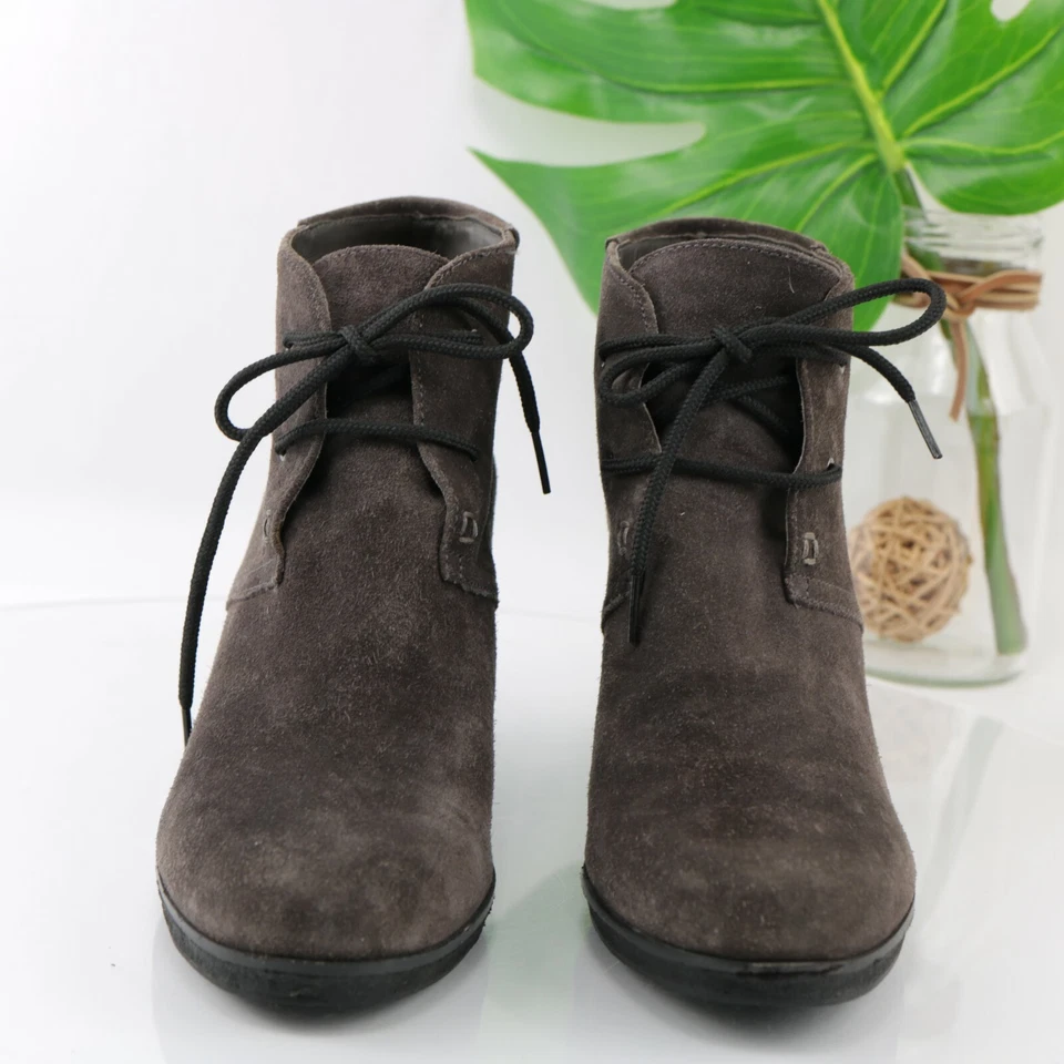 Via Spiga Women's Mirren Boot Size 9 Wedge Heel Lace-Up Gray Suede Comfy Boho - Image 3 of 4