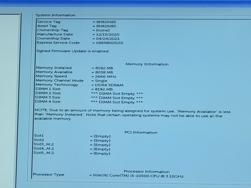 Dell Precision 3440 Desktop 3.10GHz Intel Core i5-10500 8GB RAM NO HDD - Bild 6 von 6