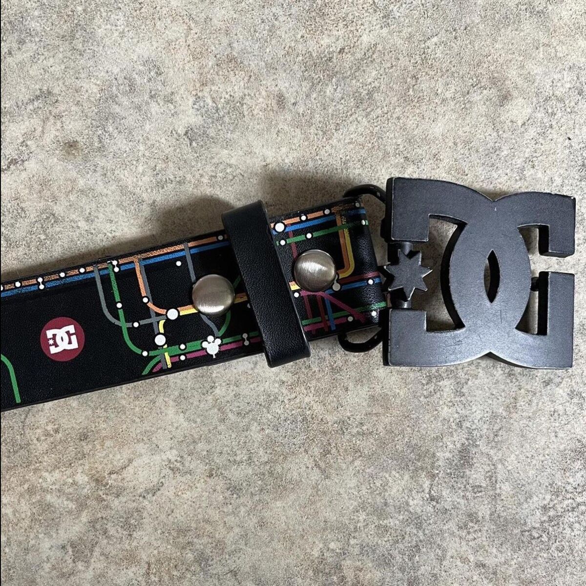 Vintage DC Shoes Cyber Grunge Circuit Board Leather Belt Vintage DC Shoes Cyber Grunge Circuit Board Leather Belt