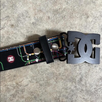 Vintage DC Shoes Cyber Grunge Circuit Board Leather Belt