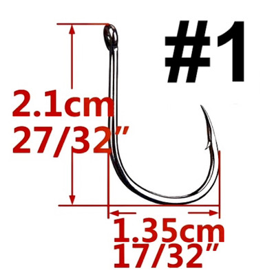 3x Size 1 Straight Eye Swivel Hooks For Drop Shot LRF Lure Fishing - TCG Tackle