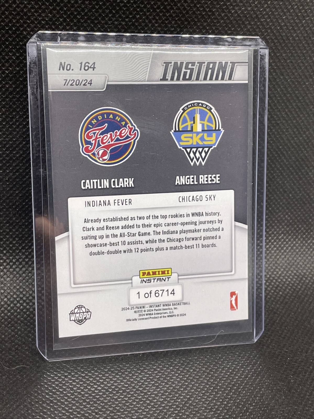 Caitlin Clark/Angel Reese 2024 Panini Instant WNBA ALLSTAR ROOKIE CARD