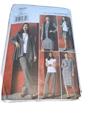 Vogue V9215 L-2X 16-26 Sewing Pattern Ladies & Teens  6 Piece Suit Jacket Pants 
