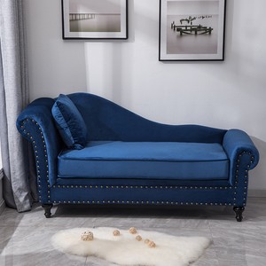 Velvet Chesterfield Chaise Lounge Queen Anne Sofa Armchair Chaise Lounge Queen Anne Sofa Armchair