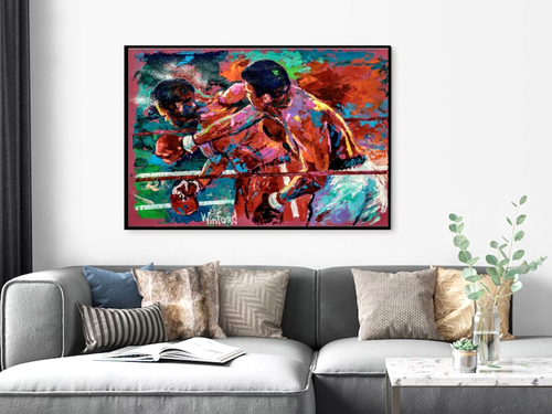 Sale Muhammad Ali George Foreman Rumble 24"W X 18H Canvas Giclee Framed Now $149 - Picture 3 of 16