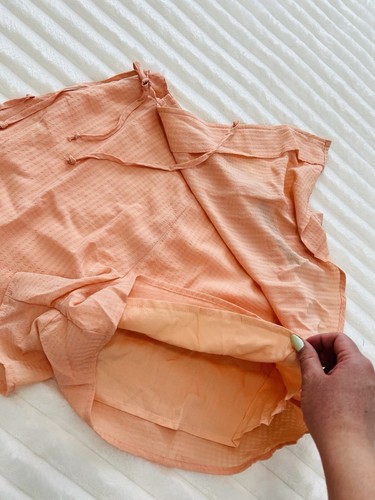 PAPERMOON Womens Beachy 2-Piece Cropped Top & Skort Set Outfit in Peach Color M - Picture 5 of 9