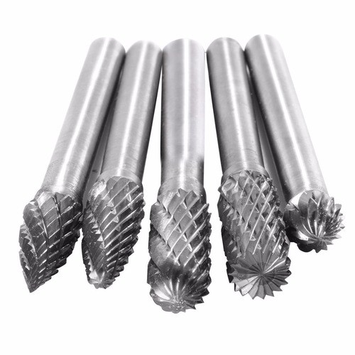 5 Head Tungsten Carbide 8MM Rotary Point Burr Die Grinder 6mm Shank Bit Set BI44
