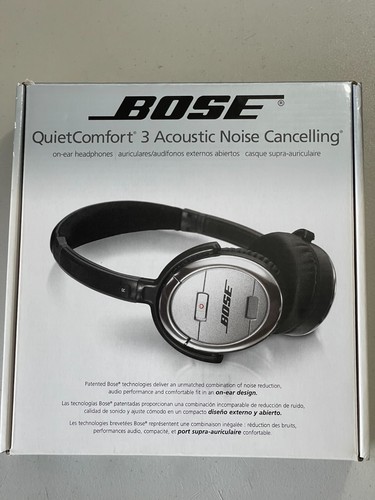 Bose QuietComfort 3 QC3 Acoustic Noise Cancelling On-ear Headphones Headset Silv - Picture 1 of 20