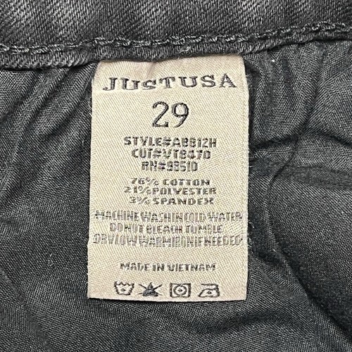 JUST USA Womens Size 29 Distressed Fray Hem Denim Shorts Black 3” Inseam NEW - Picture 10 of 11