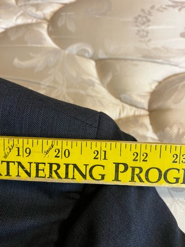 Versini Mens Suit Jacket Size 46 XLong 46XL Wool Blue EXTRA LONG Coat Blazer - Picture 13 of 24