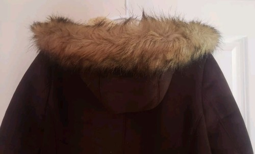 Woman's Kenneth Cole Reaction Faux Shilling, Faux Suede, Long Coat - Picture 7 of 13