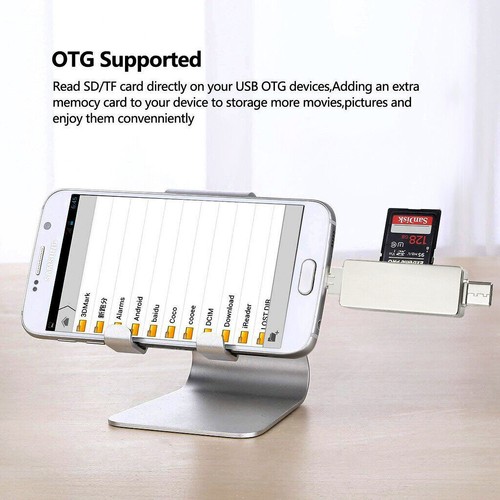 Micro SD Card Reader Adapter Type C USB 2.0 & Micro USB Smartphones PC - Photo 8 sur 8
