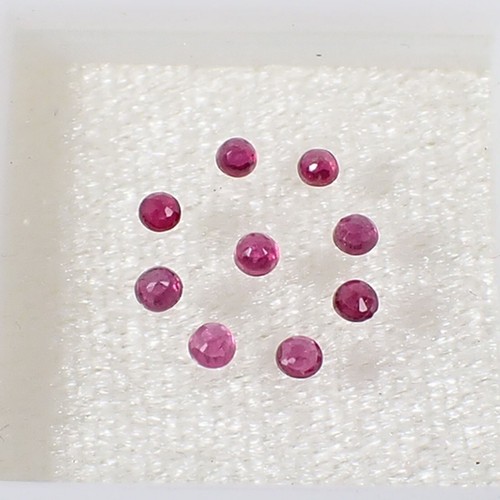 Qty 10 Pieces Round 2.0 mm Red-Pinkish Natural Ruby Gemstone, 0.55 carat - Picture 6 of 7