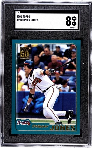 2001 Topps #2 Chipper Jones SGC 8 NM-MT! Atlanta Braves - Picture 1 of 2