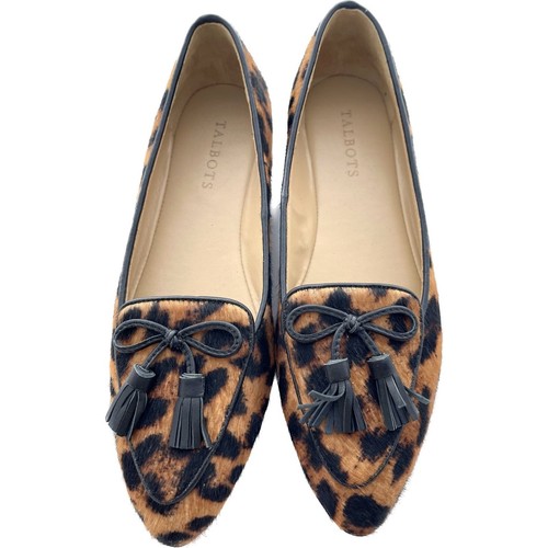 Talbots 7.5AA Driving Flats Kalbshaar Animal Print, Leopard, Gepard - Bild 1 von 7