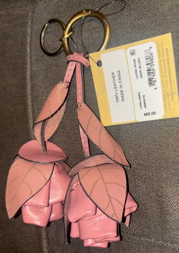 Patricia Nash🌹Laced Leather Rose Key Fob Laser Lace Burnished Deep Blush $69 - Picture 9 of 11