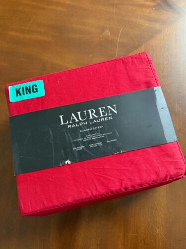 Ralph Lauren Neu in Verpackung 6-teiliges King Bettwäsche Set Dunham Satin Admiral rot ELEGANT 1078 - Bild 2 von 10