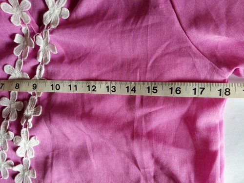 Oberteil rosa Blumen Langarm Bluse Medium Festival Sommer leicht Damen - Bild 3 von 24